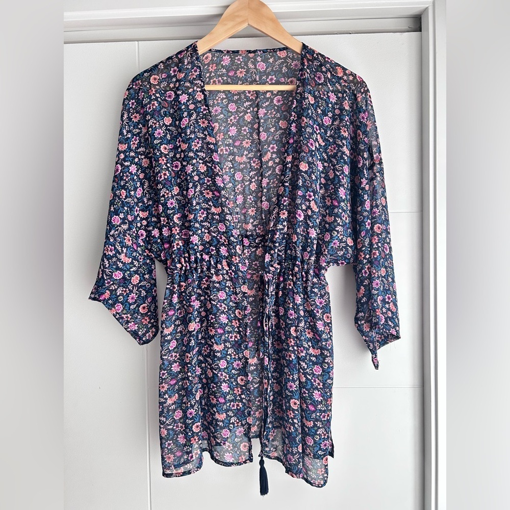 Sheer Tie waist Robe
